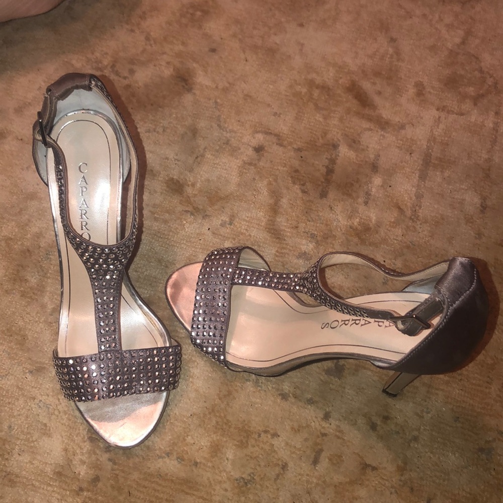 Caparros Fantasy Studded T-Strap Heels